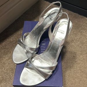 Stuart Weitzman silver heels